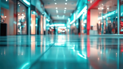 A Blurred View of a Shopping Mall Interior