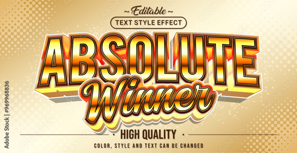 Poster Editable text style effect - Absolute Winner text style theme.