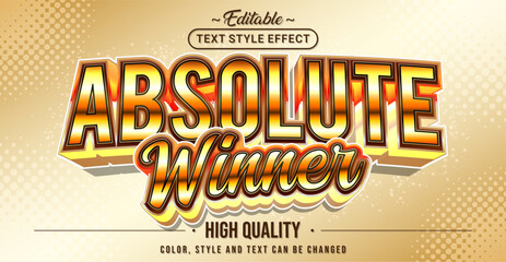 Obraz premium Editable text style effect - Absolute Winner text style theme.
