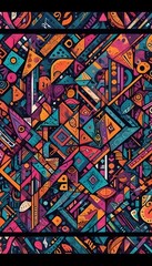 digital painting Colorful abstract geometric pattern