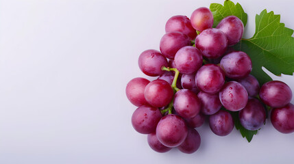 Fototapeta premium Top View Red Grape Fruit Isolated White Background