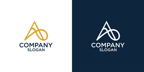 letter a simple abstract monogram logo design vector