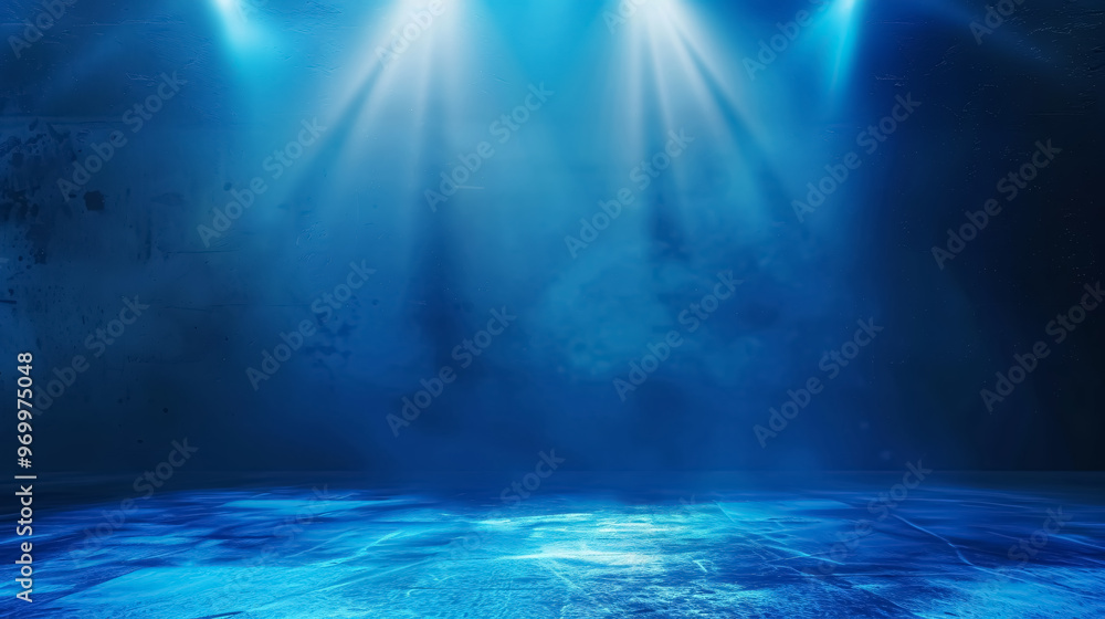 Poster blue gradient abstract background with soft spotlight for product display.