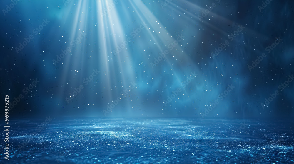 Poster blue gradient abstract background with soft spotlight for product display.