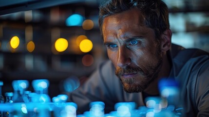 A biologist teaching students in a classroom, explaining biological concepts with models and diagrams