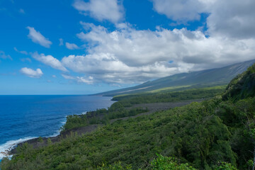 Beautiful coastal landscape on the island of La Reunion, France