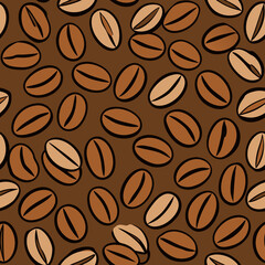 coffee beans seamless pattern