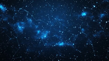 A mesmerizing view of a starry night sky filled with vibrant constellations and glowing celestial bodies