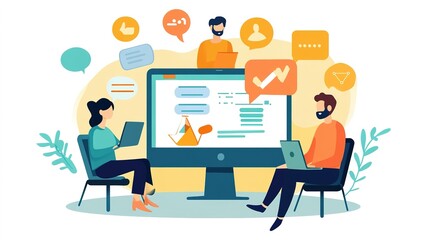 A virtual community manager hosting a live Q&A session to address member concerns and provide support