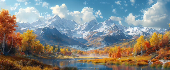 Obraz premium Mountain Panorama in Autumn