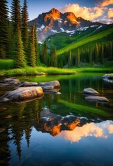 Obraz premium breathtaking landscapes tranquil getaway destinations surrounded natural beauty serenity away from crowds, nature, scenery, view, vacation, travel