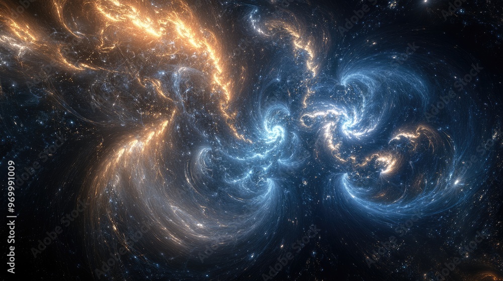Poster astral fantasy. abstract cosmic fractal background with futuristic design and galactic connection