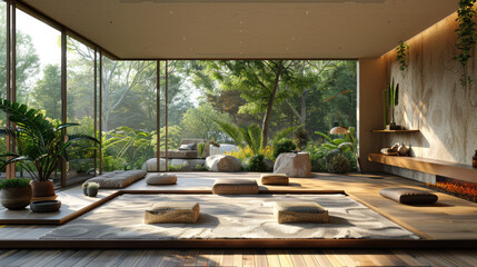 Fototapeta premium An interior design scene with contemporary furniture, minimalist decor, and natural lighting