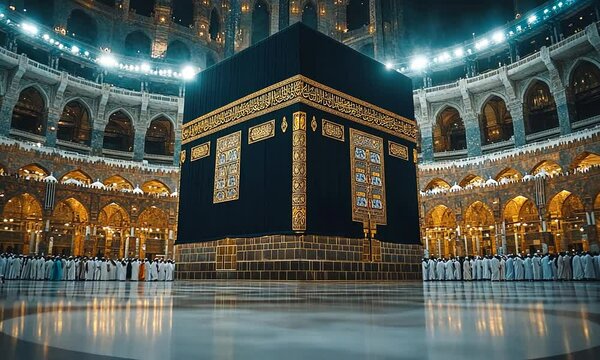The Kaaba at Night in Mecca