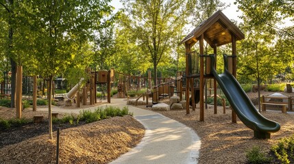 Green playgrounds prioritize sustainability, incorporating natural elements and eco-friendly practices for a fun and responsible play experience.