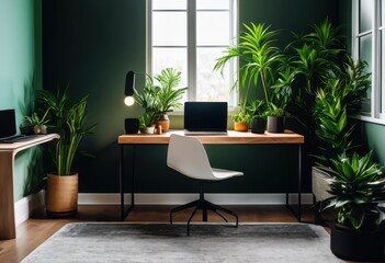 Fototapeta premium dynamic workspace featuring travel organized setup productivity mobility, accessories, arrangement, bag, background, books, chair, charger, cables
