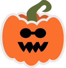 Halloween Pumpkin Head Illustration