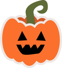 Halloween Pumpkin Head Illustration
