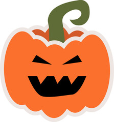 Halloween Pumpkin Head Illustration