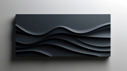 A black and white abstract painting of a wave. There is space for text.