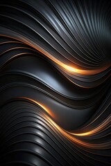 An abstract background featuring black and gold with a wave marble effect flowing in black background.