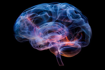 A vibrant, colorful digital illustration of a human brain, showcasing intricate neural pathways and glowing synapses against a black background.