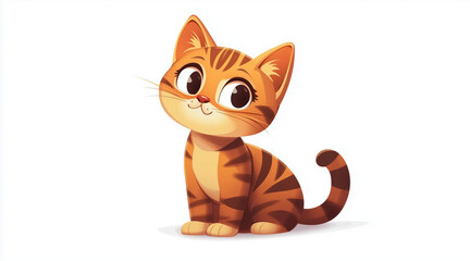 Obraz premium Illustration of a cute cat raccoon isolated on a white background. Cute cartoon animals. cartoons. Illustrations 