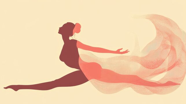 Minimalist yoga day design with flowing poses - Powered by Adobe