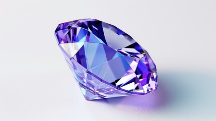 A single, large, purple diamond with a white background.