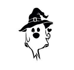  Halloween symbol. Spooky logo. Cute ghost icon. Cute ghost icon isolated on white backgrounds