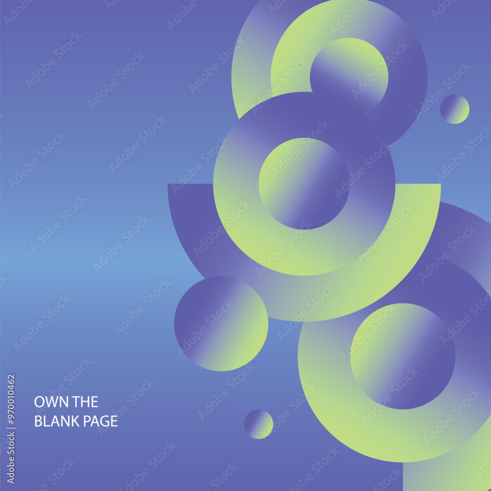 Poster Futuristic gradient circles and halfcircles background. Circle shapes composition. Vector dynamic illustration