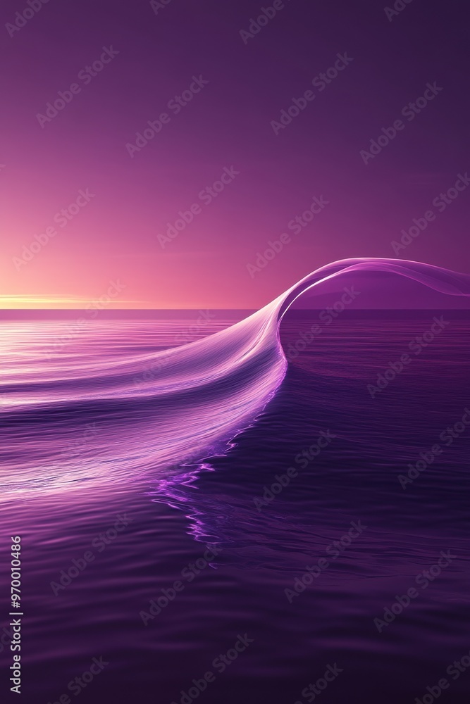 Aufkleber purple and white sound wave design creating a soothing and abstract visual effect over a calm body o