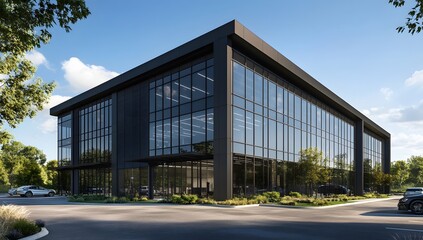 Obraz premium Industrial Minimalist Office Design