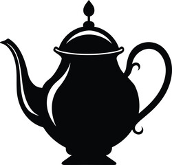 Teapot icon vector silhouette illustration