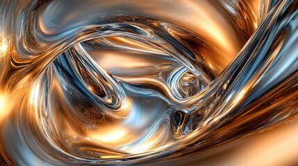 Abstract Swirling Metallic Background.