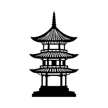 recommend clip art: Pagoda Silhouette Icon - Transparent Background Clipart