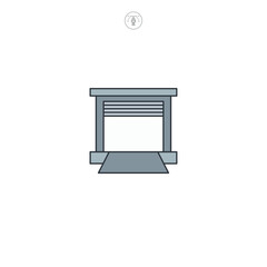 Loading Dock, Warehouse icon symbol vector illustration isolated on white background