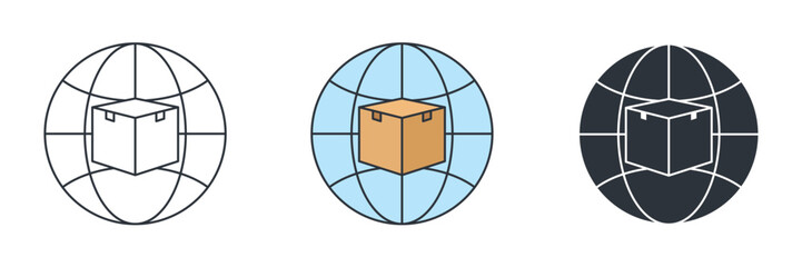 Logistics Network, global logistics icon symbol vector illustration isolated on white background