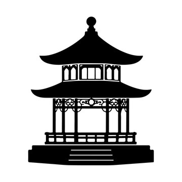 recommend clip art: Pagoda Silhouette Icon - Transparent Background Clipart