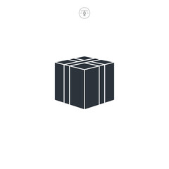 Sealed Box icon symbol vector illustration isolated on white background