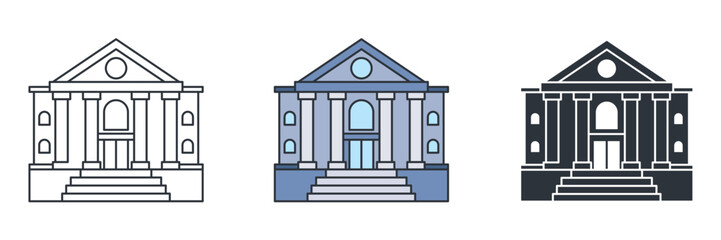 bank, museum, university icon symbol vector illustration isolated on white background