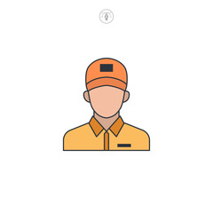 Delivery Person, courier delivery icon symbol vector illustration isolated on white background