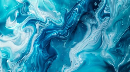 Obraz premium abstract liquid pattern, featuring swirling shades of blue, teal, and white