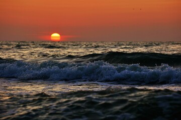 Morze bałtyckie zachód słońca Sunset © Bluku