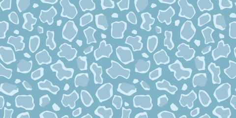 Seamless pattern with abstract freeform shapes in the form of ice floes, mosaics, uneven figures. Vector graphics.