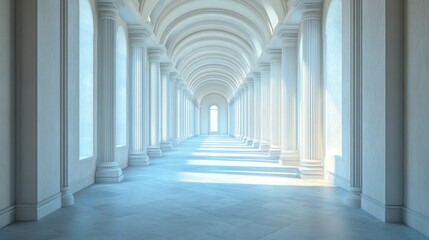 Fototapeta premium Classical Hallway with Columns and Light