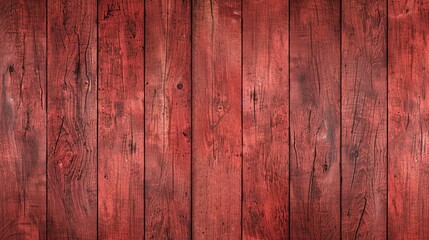 Fototapeta premium Red wood plank texture with deep grain, ideal for rustic backgrounds, vintage banners, creative projects, marketing materials, and designs with a natural, bold aesthetic