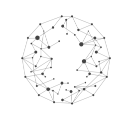 Connected web black dots, data concept, black and white, transparent background geometric vector illustration for business and technology, business connection with global data, cloud technology © AnaMaria