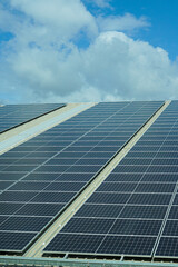 the rooftop of factory warehouse. renewable energy of photovoltaic for reduce energy and carbon...