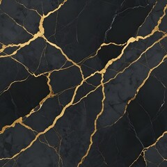 Dark gray marble with golden veins a high contrast